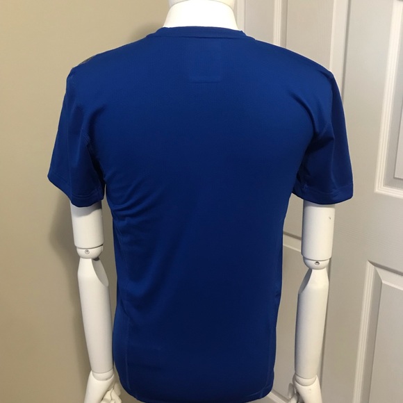 Adidas Climalite Techfit Athletic Gym Shirt Blue - Picture 3 of 5
